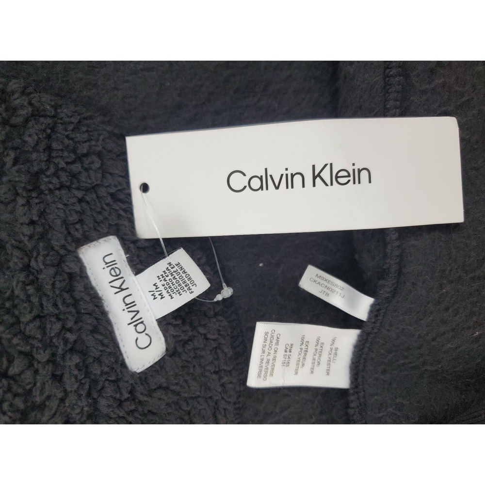 Calvin Klein Womens Sherpa Quarter Zip Jacket Jet Black M9XES802 Medium - Picture 6 of 7